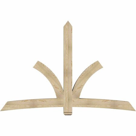 Ekena Millwork Davenport Rough Sawn Timber Gable Bracket, Douglas Fir, 96"W x 64"H x 6"D x 6"F, 16/12 Pitch GBW096X64X0606DAV00RDF